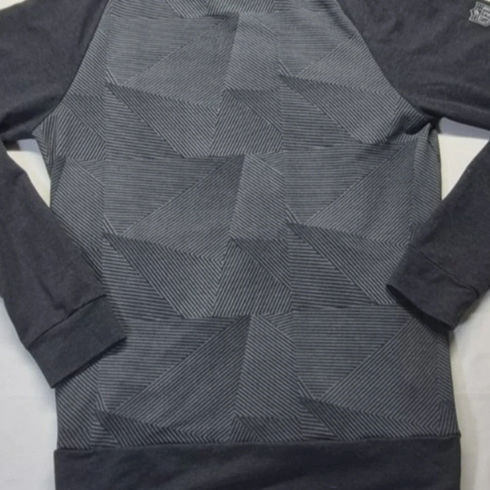 NFL Super Bowl Vlll‎ two toned gray full zip hoodie jacket geometric design  XS - Picture 13 of 13